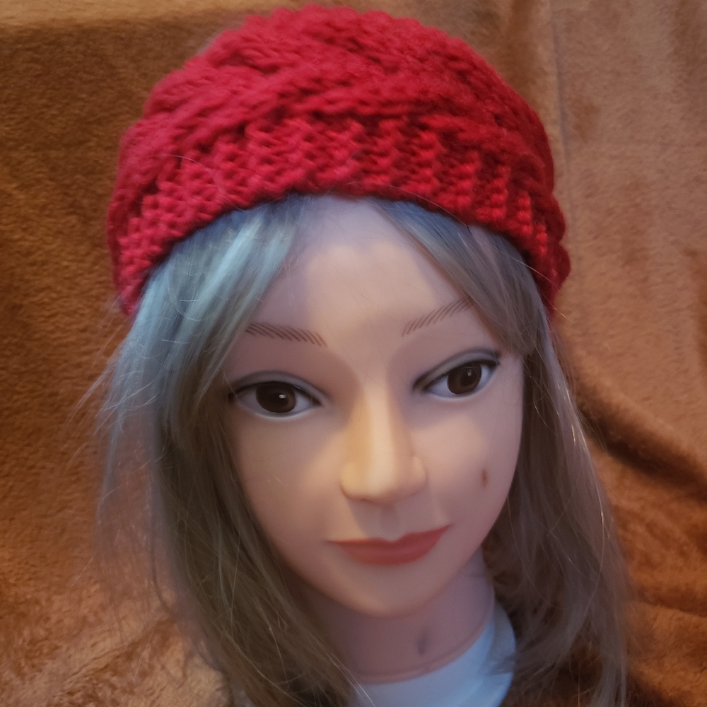 Red Winter Ear Warmer Headband